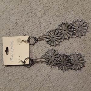 Fashion Jewelry Silver Tone Dangle Earrings